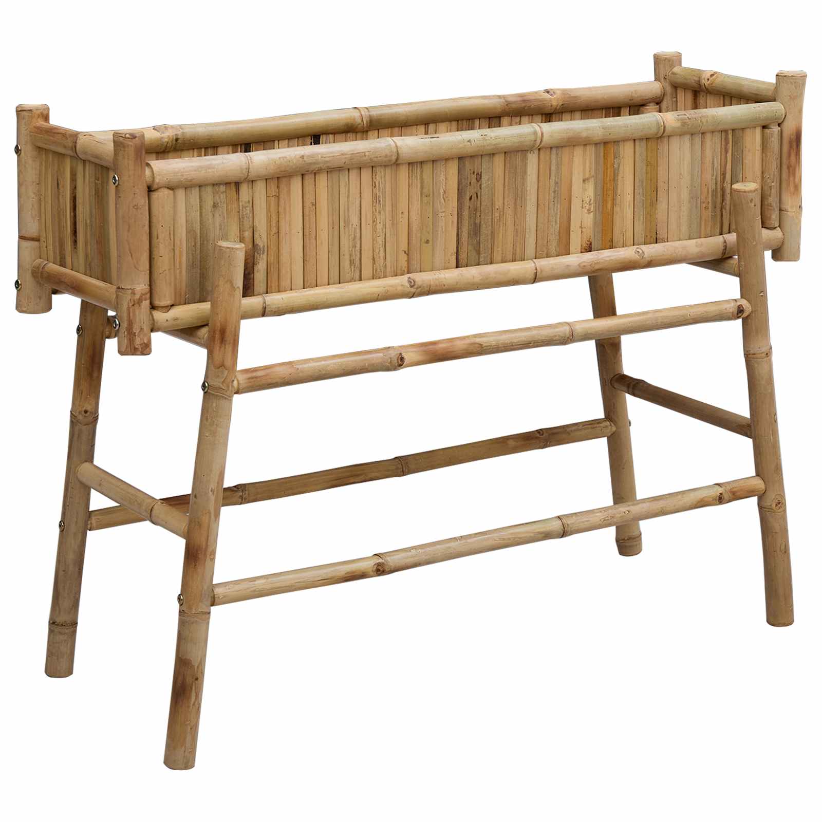 Jardineira com suporte natural 100 x 38 x 74 cm bambu