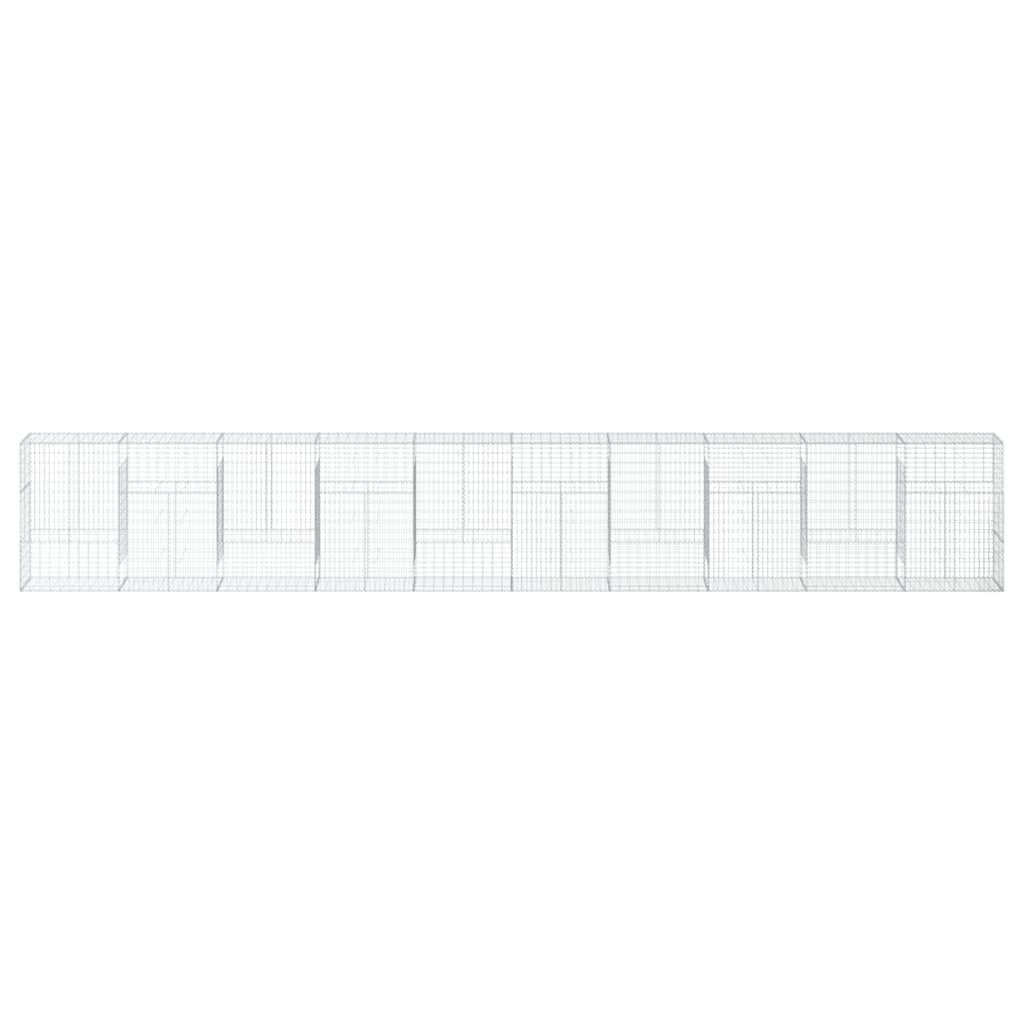 Cesto gabião com cobertura 1000x50x150 cm ferro galvanizado