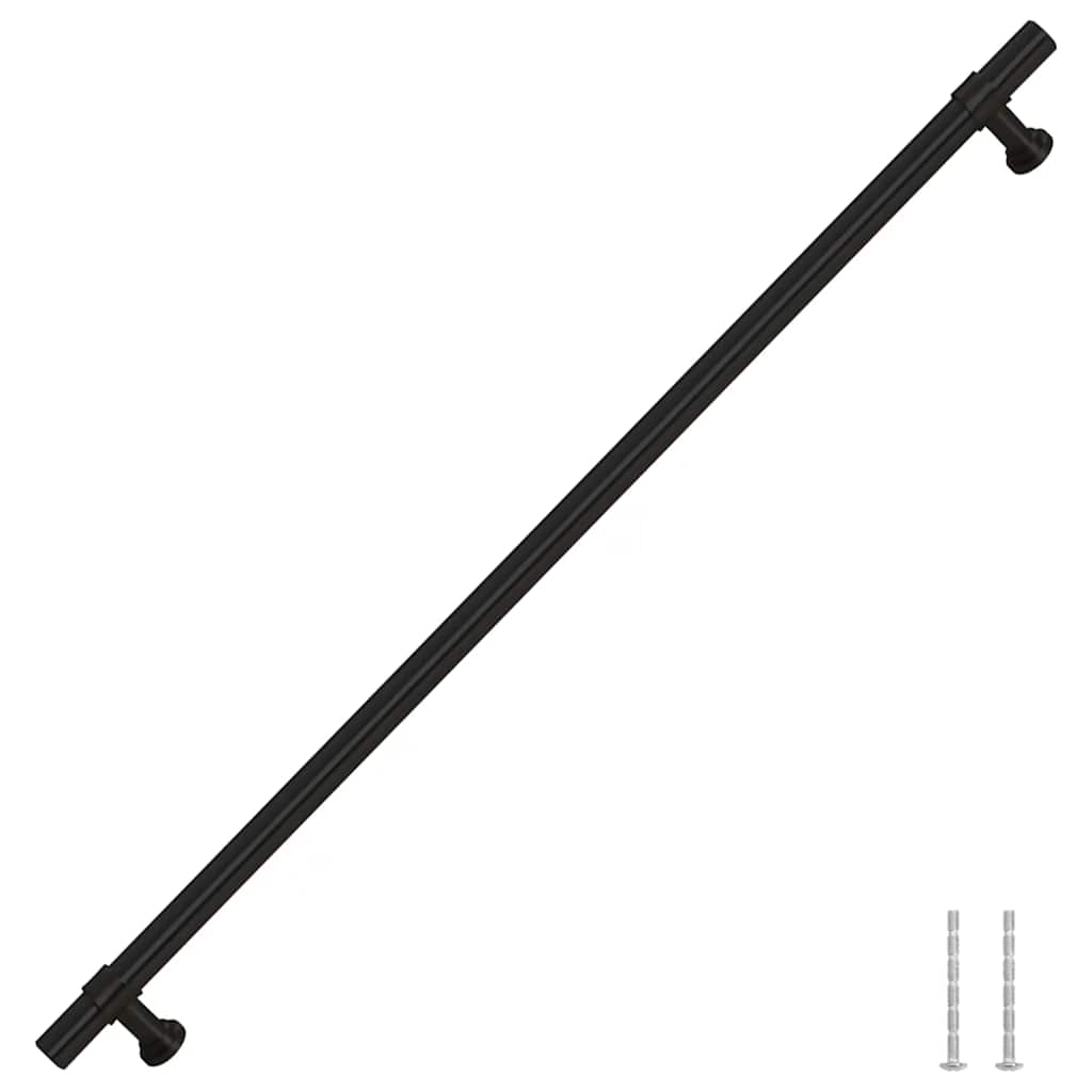 Puxadores para móveis 5 pcs 320 mm aço inoxidável preto