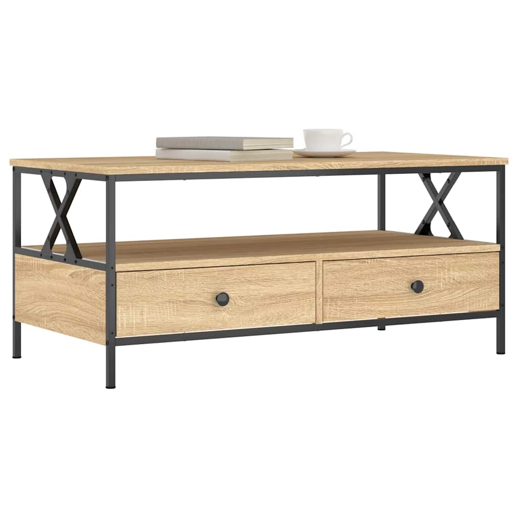 Mesa de centro 100x51x45 cm derivados madeira carvalho sonoma