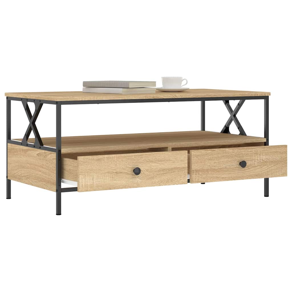 Mesa de centro 100x51x45 cm derivados madeira carvalho sonoma