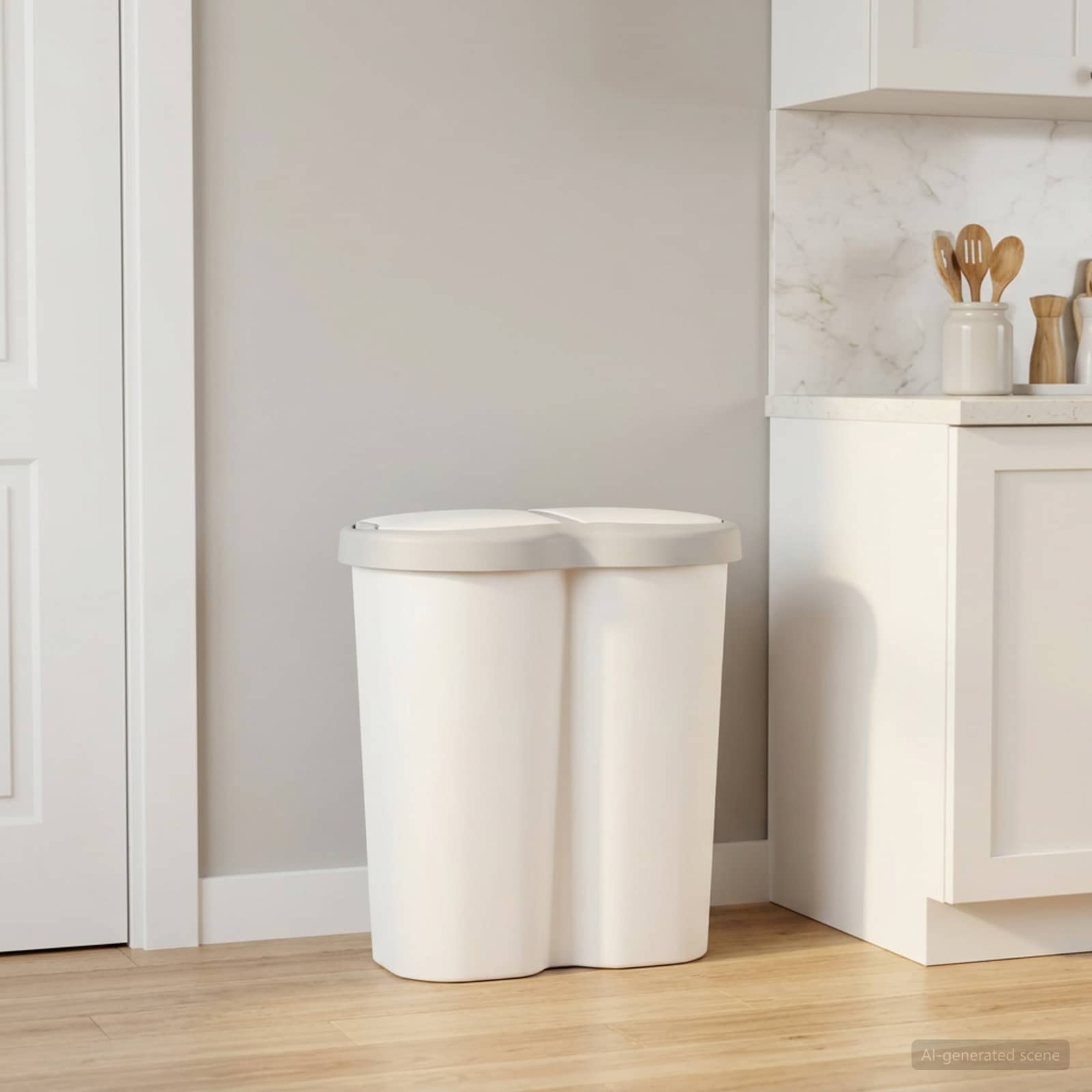 Lixeira branco 48 x 30 x 51 cm PP