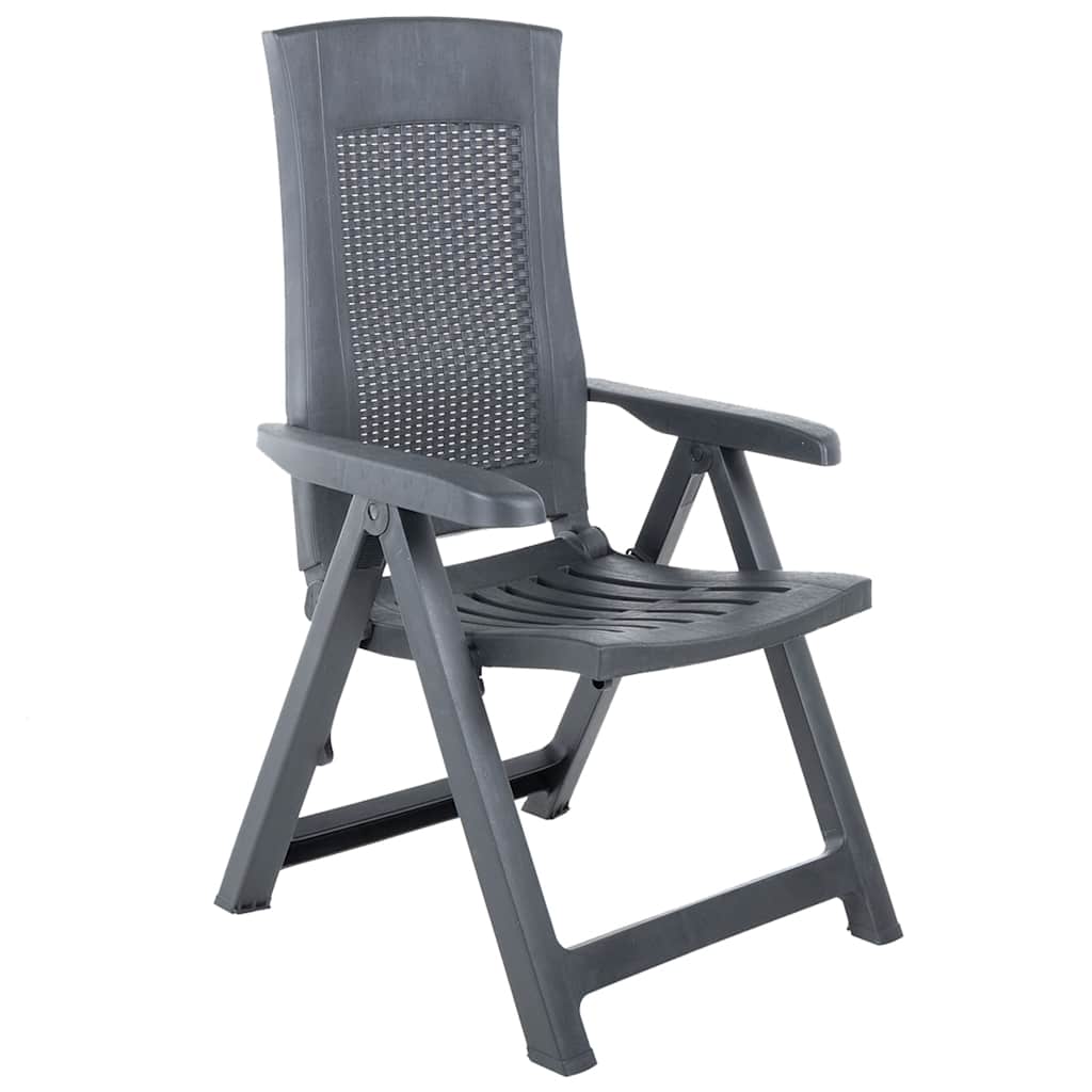 Cadeiras de jardim reclináveis 2 pcs plástico antracite