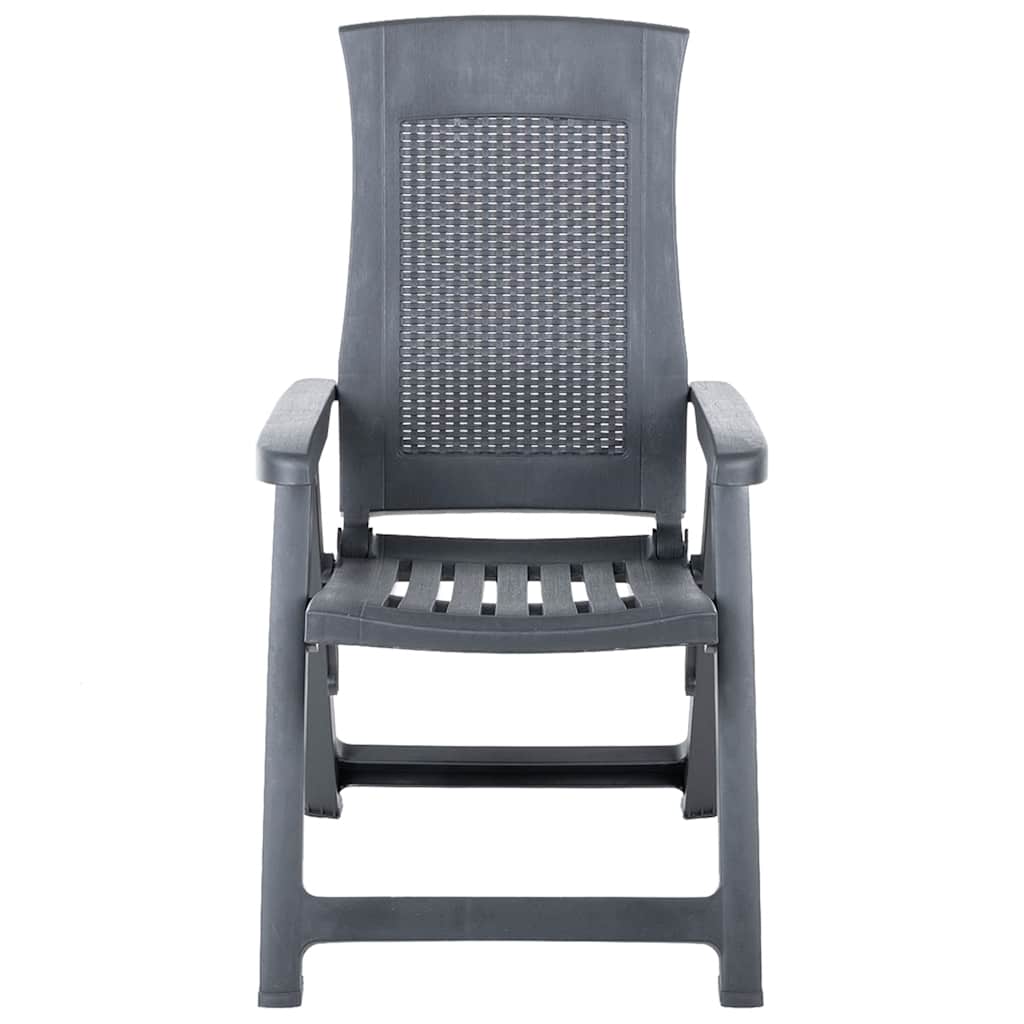 Cadeiras de jardim reclináveis 2 pcs plástico antracite
