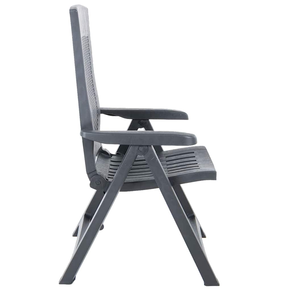 Cadeiras de jardim reclináveis 2 pcs plástico antracite
