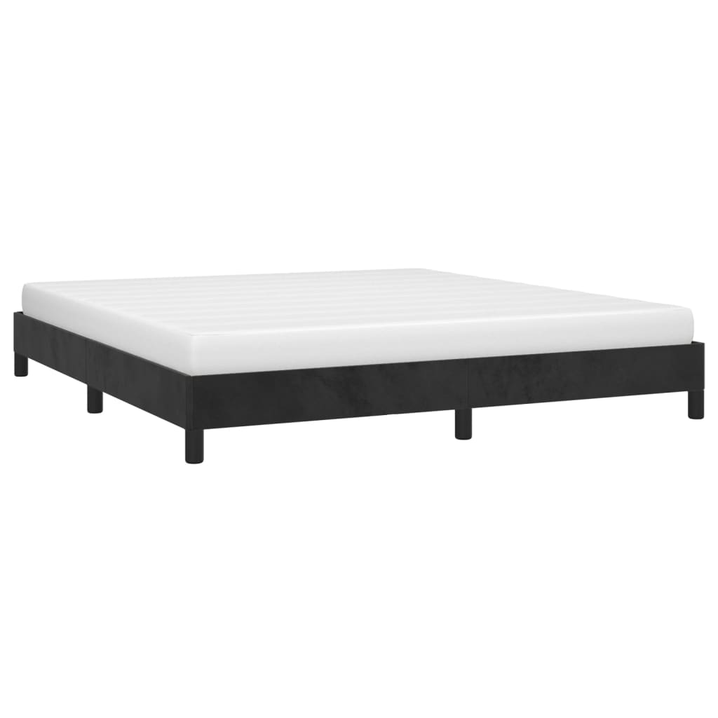 Estrutura de cama sem colchão 160x200 cm veludo preto
