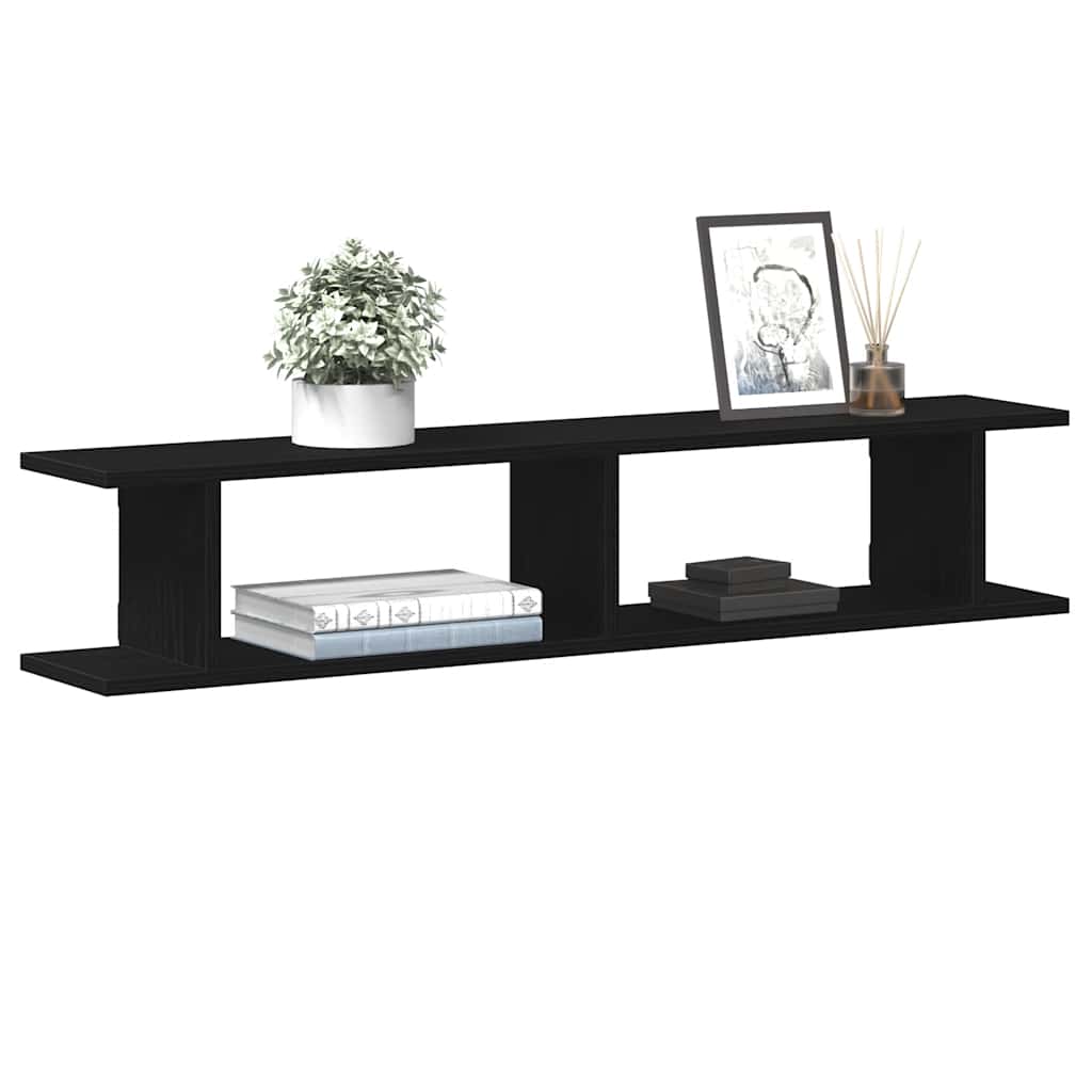Estantes de parede 2 pcs 105x18x20 cm carvalho preto