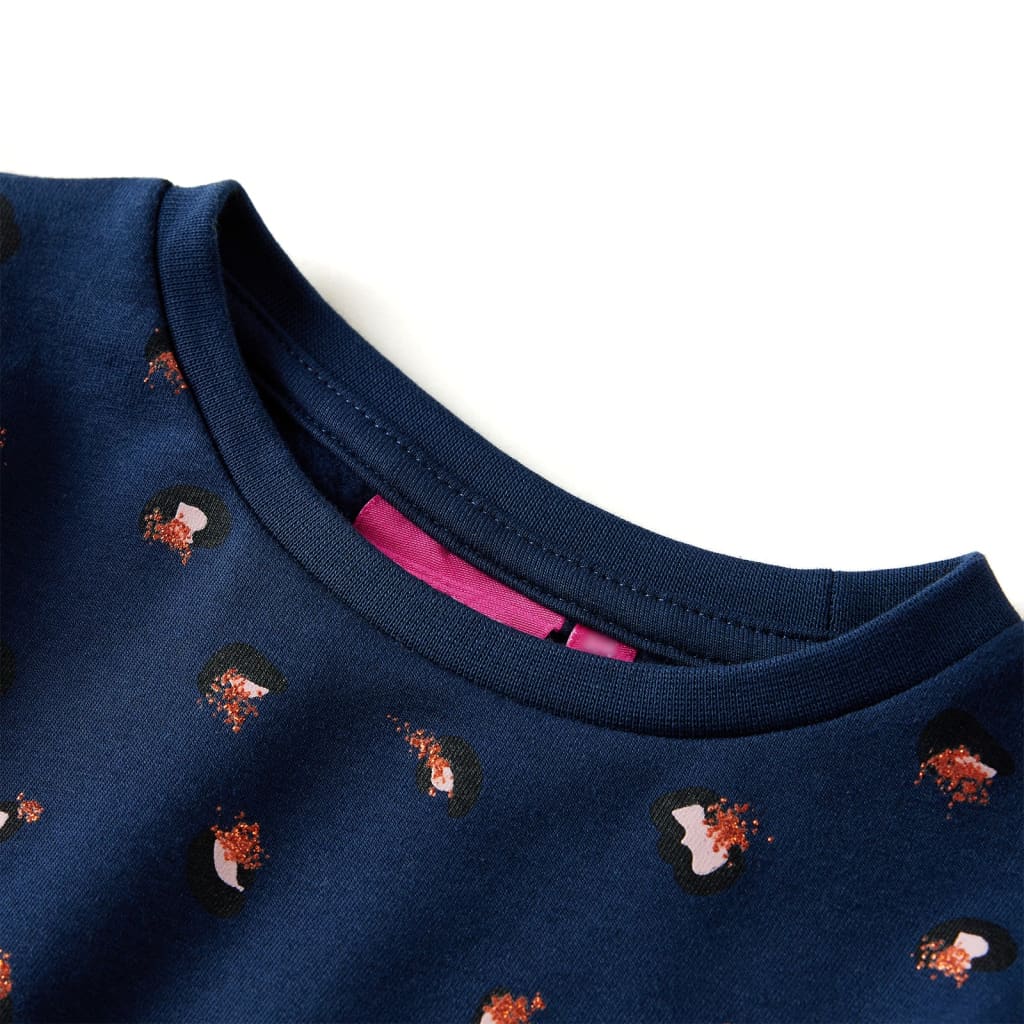 Vestido de manga comprida para criança azul-escuro 116