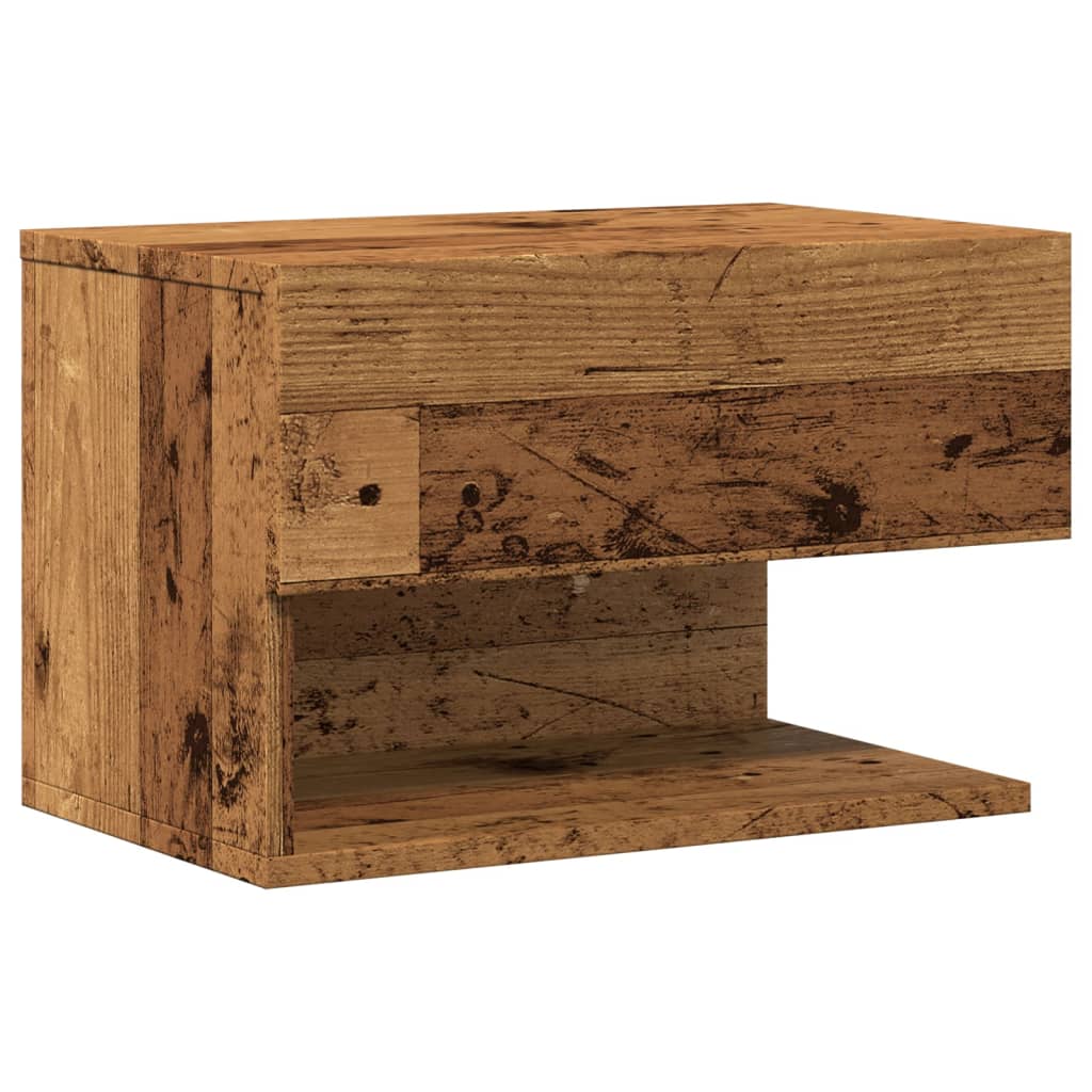 Mesa de cabeceira de parede madeira velha