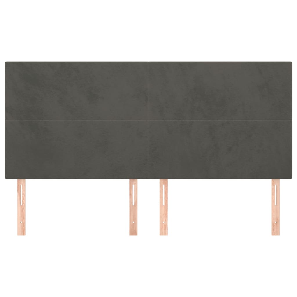 Cabeceira cinza escuro 200x5x118/128 cm veludo