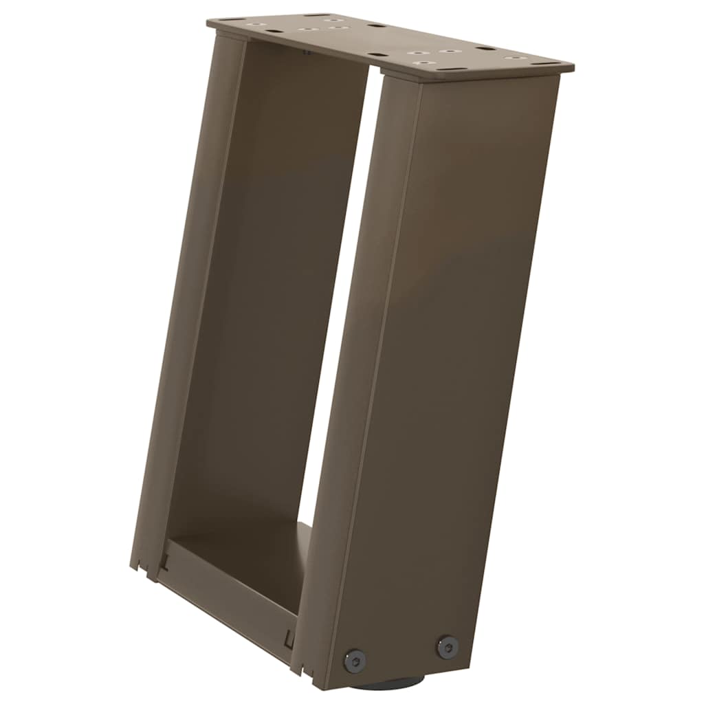 Pés para mesa de centro em formato de u, 2 peças, aço natural, 30x(30-31) cm, aço