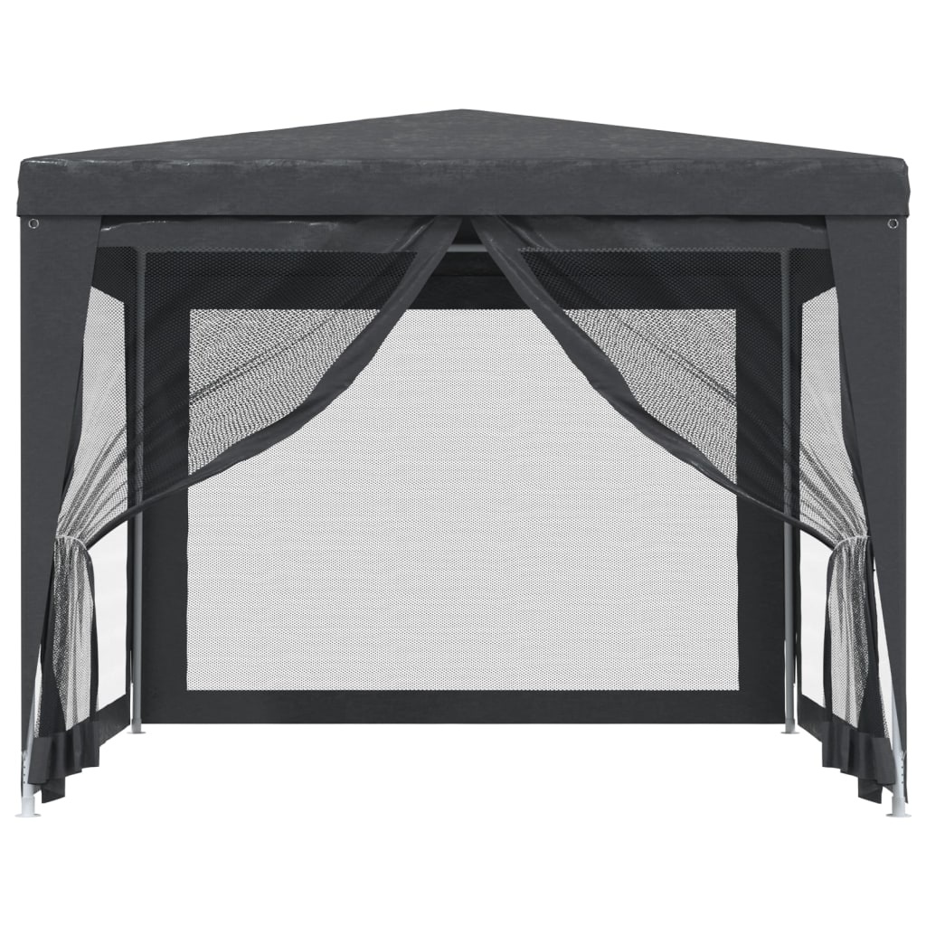 Tenda festas c/ 4 paredes laterais em rede 3x3 m pead antracite