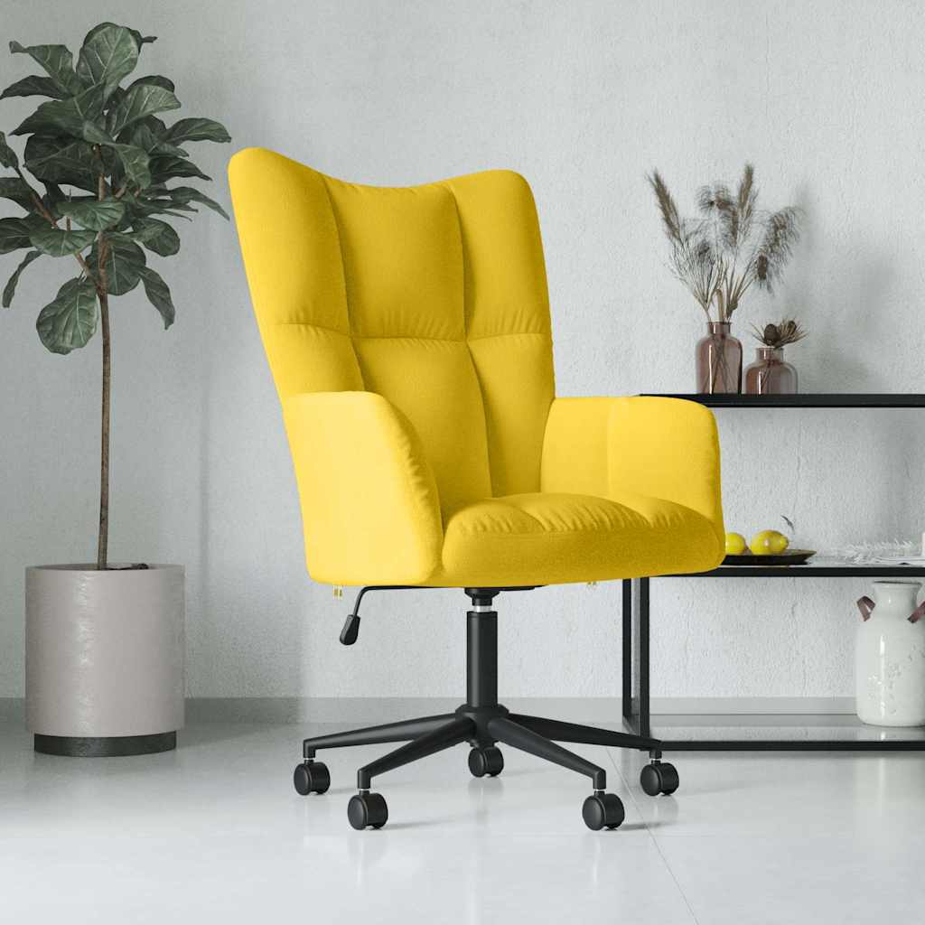 Cadeira de descanso veludo amarelo mostarda