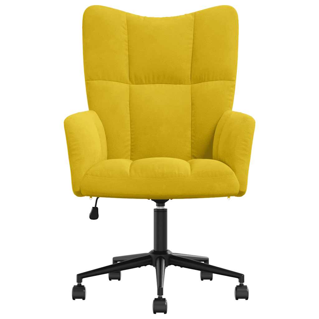 Cadeira de descanso veludo amarelo mostarda