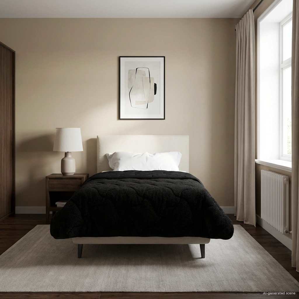 Duvet de ano inteiro colchonete preto 135 x 220 cm