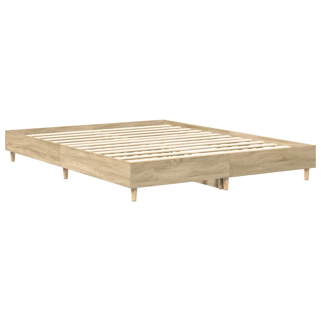 Estrutura cama sem colchão 150x200 cm carvalho sonoma
