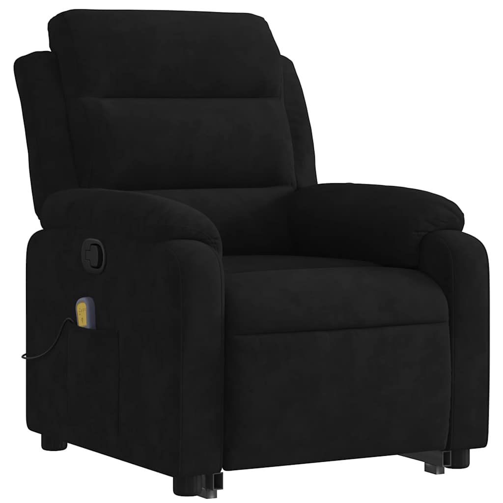 Poltrona elevatória de massagens veludo preto