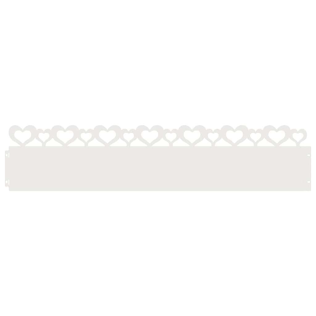 Delimitadores de relvado 20 unid. 103 x 0,05 x 22 cm aço branco