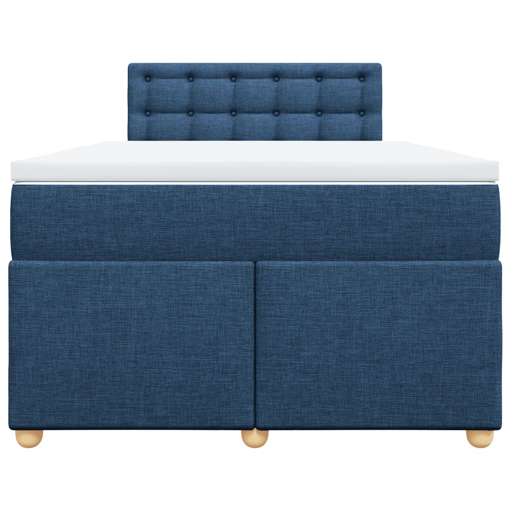 Cama com molas/colchão 120x200 cm tecido azul
