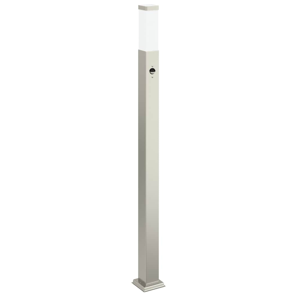 Luminárias de balizamento com sensor, 3 unidades, 110 cm, aço inoxidável, IP44