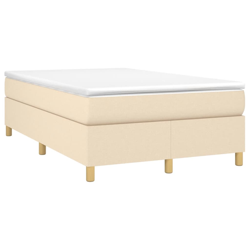 Estrutura de cama com molas 120x200 cm tecido cor creme