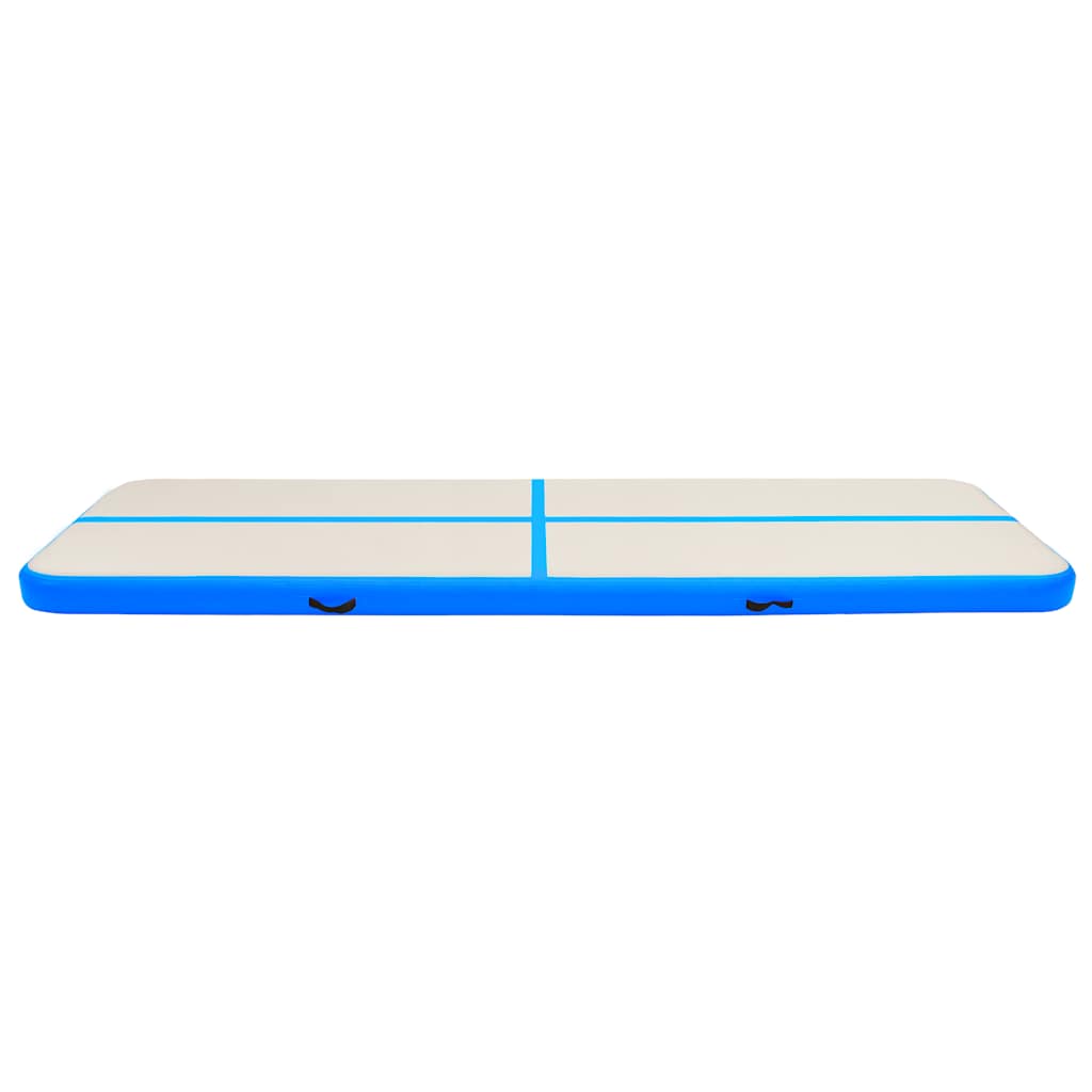 Colchão de ginástica insuflável c/ bomba 600x100x20 cm PVC azul