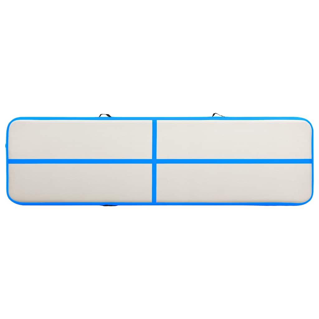 Colchão de ginástica insuflável c/ bomba 600x100x20 cm PVC azul