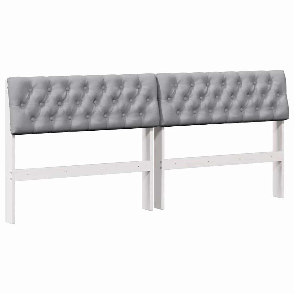 Cabeceira estofada cinzento-claro 180 cm