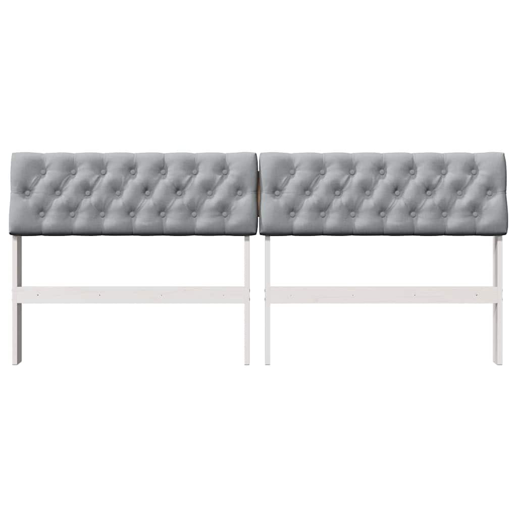 Cabeceira estofada cinzento-claro 180 cm