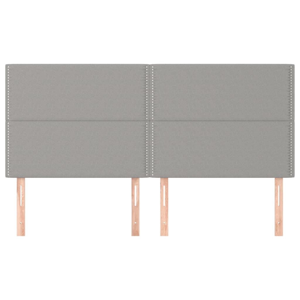 Cabeceira cinza claro 200x5x118/128 cm tecido