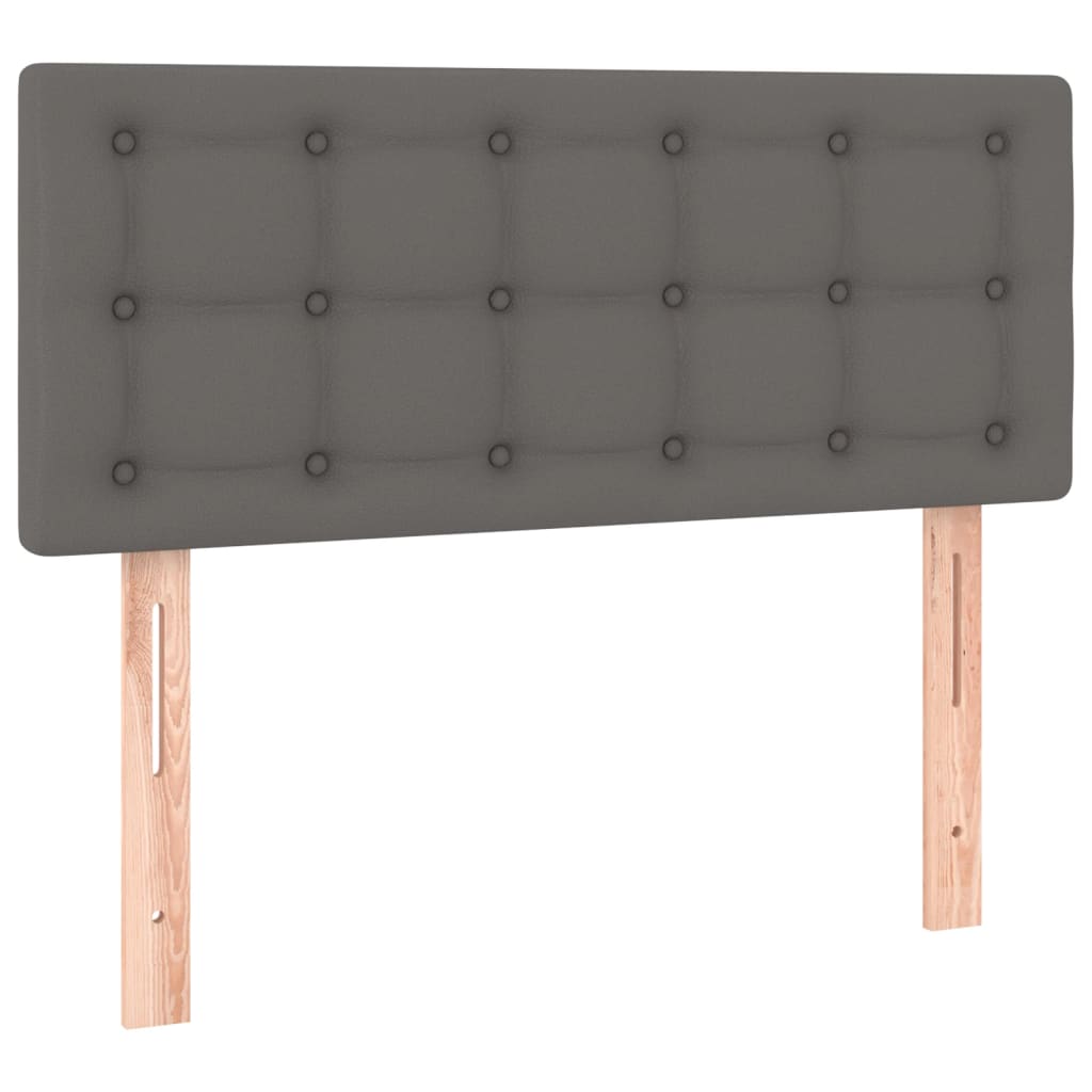 Cabeceira de cama c/ LED 90x5x78/88cm couro artificial cinzento