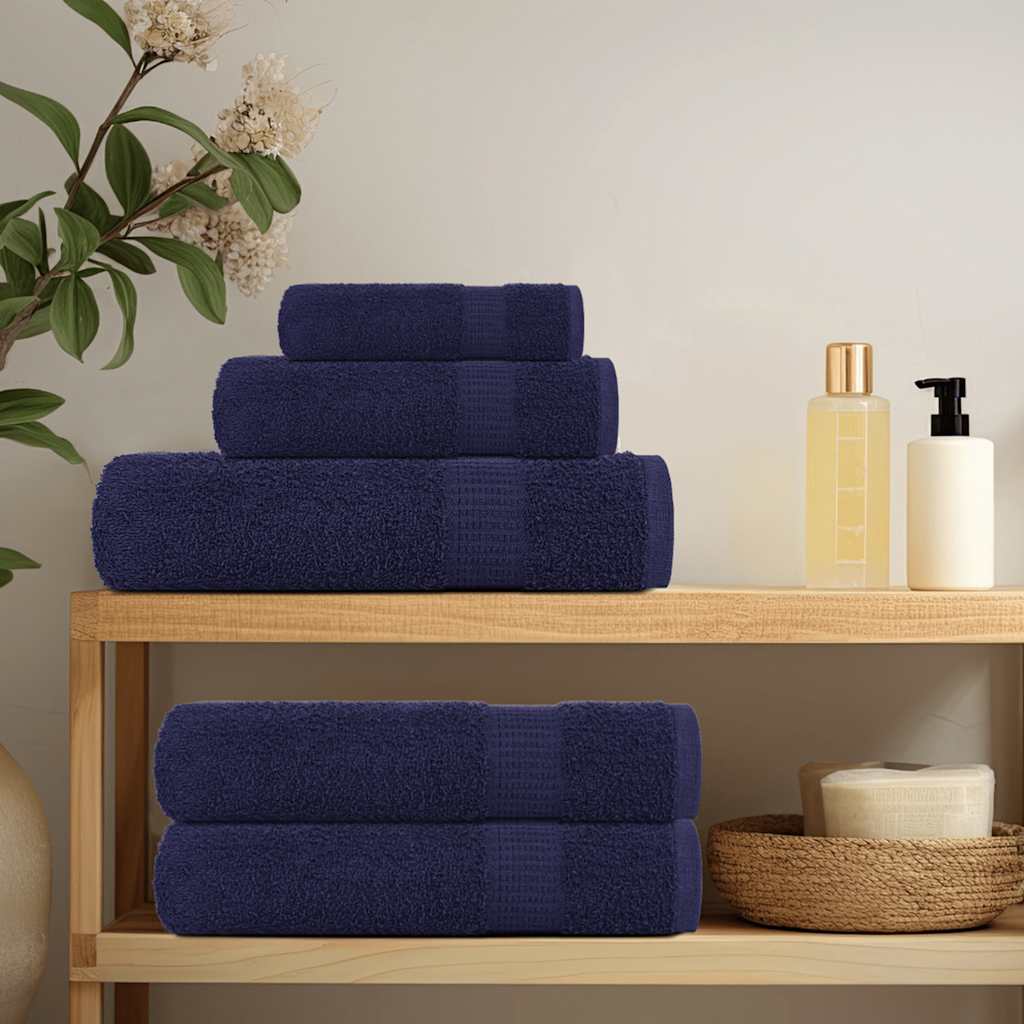 Toalhas hóspedes frogn 2 pcs azul marinho 30x50cm 360 g/m²