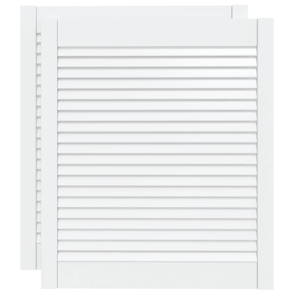 Portas de armário 2 pcs design de persiana pinho maciço branco