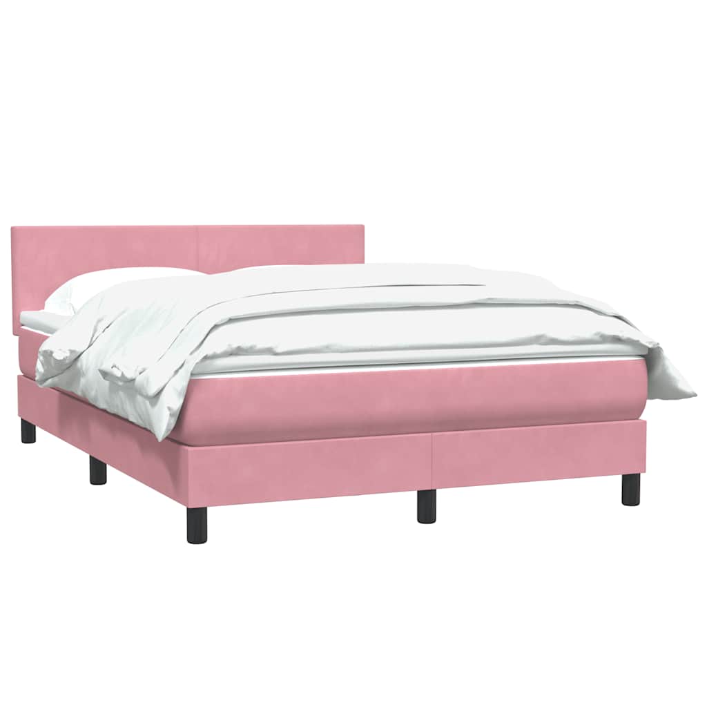 Cama com molas/colchão 140x220 cm veludo rosa