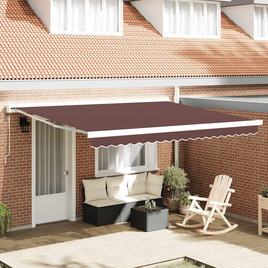 Toldo retrátil automático 400x300 cm castanho
