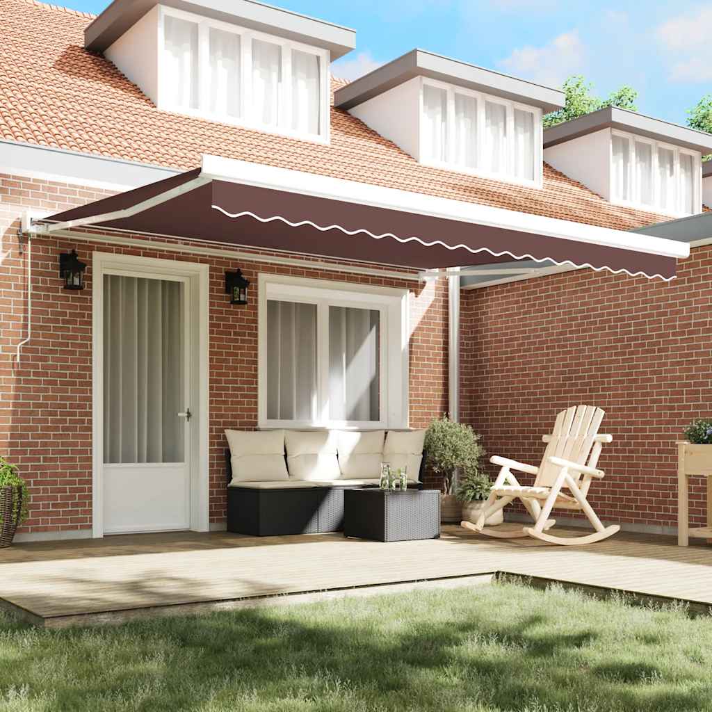 Toldo retrátil automático 400x300 cm castanho
