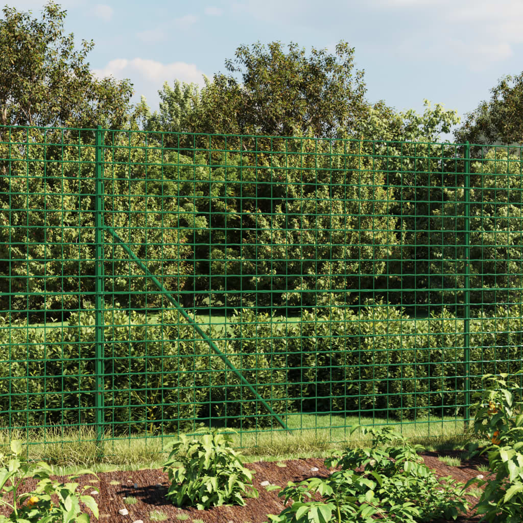 Cerca de malha de arame com flange 1,4x25 m verde