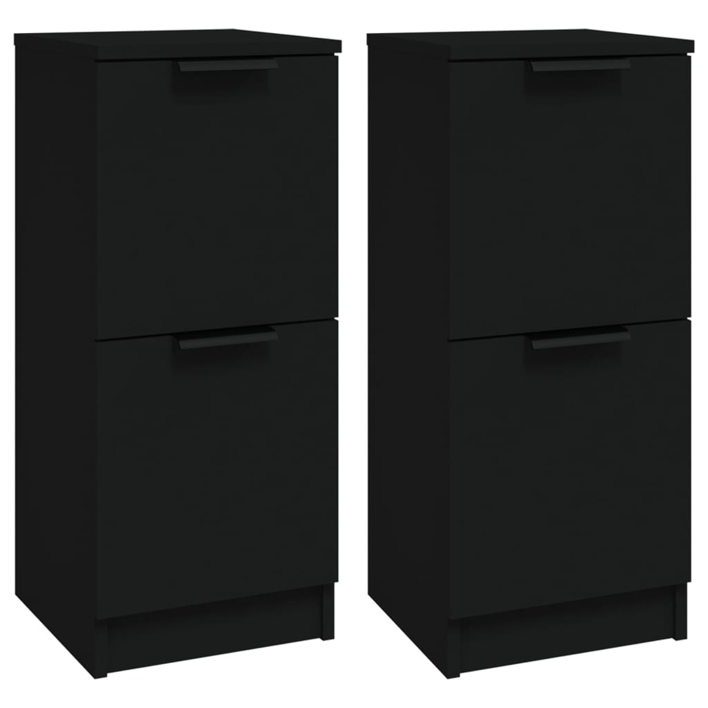 Aparadores 2 pcs 30x30x70 cm derivados de madeira preto