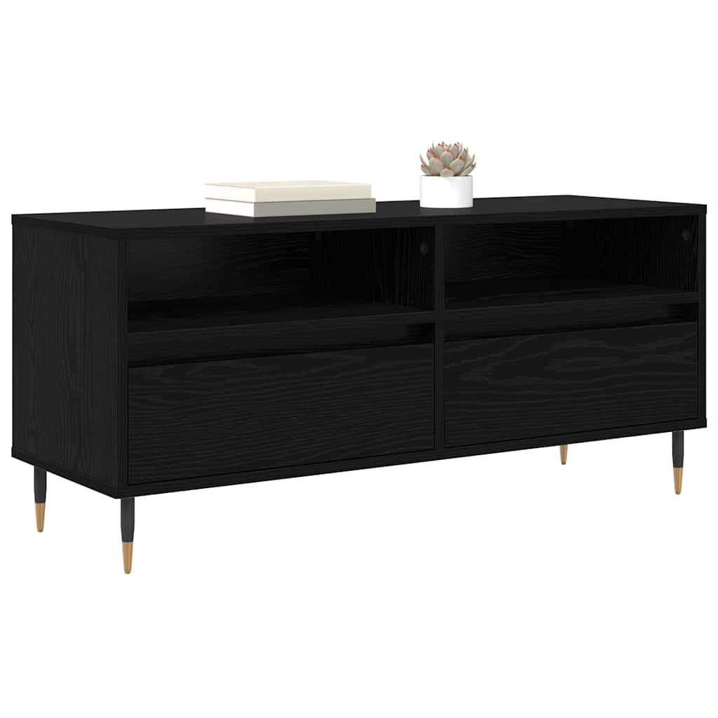 Gabinete para TV com gaveta carvalho preto 100 x 34,5 x 44,5 cm