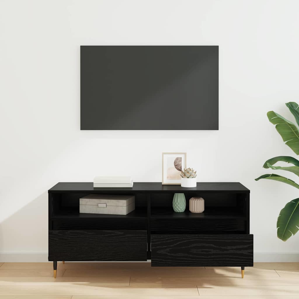Gabinete para TV com gaveta carvalho preto 100 x 34,5 x 44,5 cm