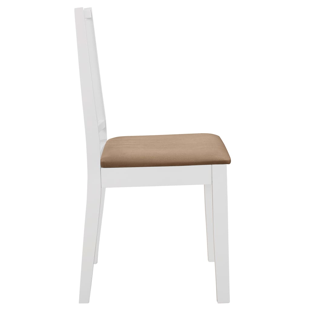 Cadeiras de jantar com almofadões 4 pcs madeira maciça branco