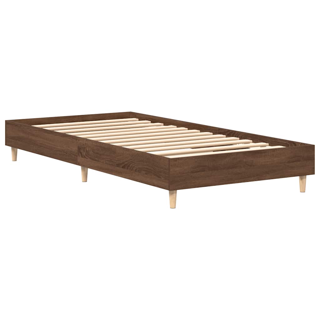 Estrutura cama s/ colchão 75x190 cm carvalho castanho