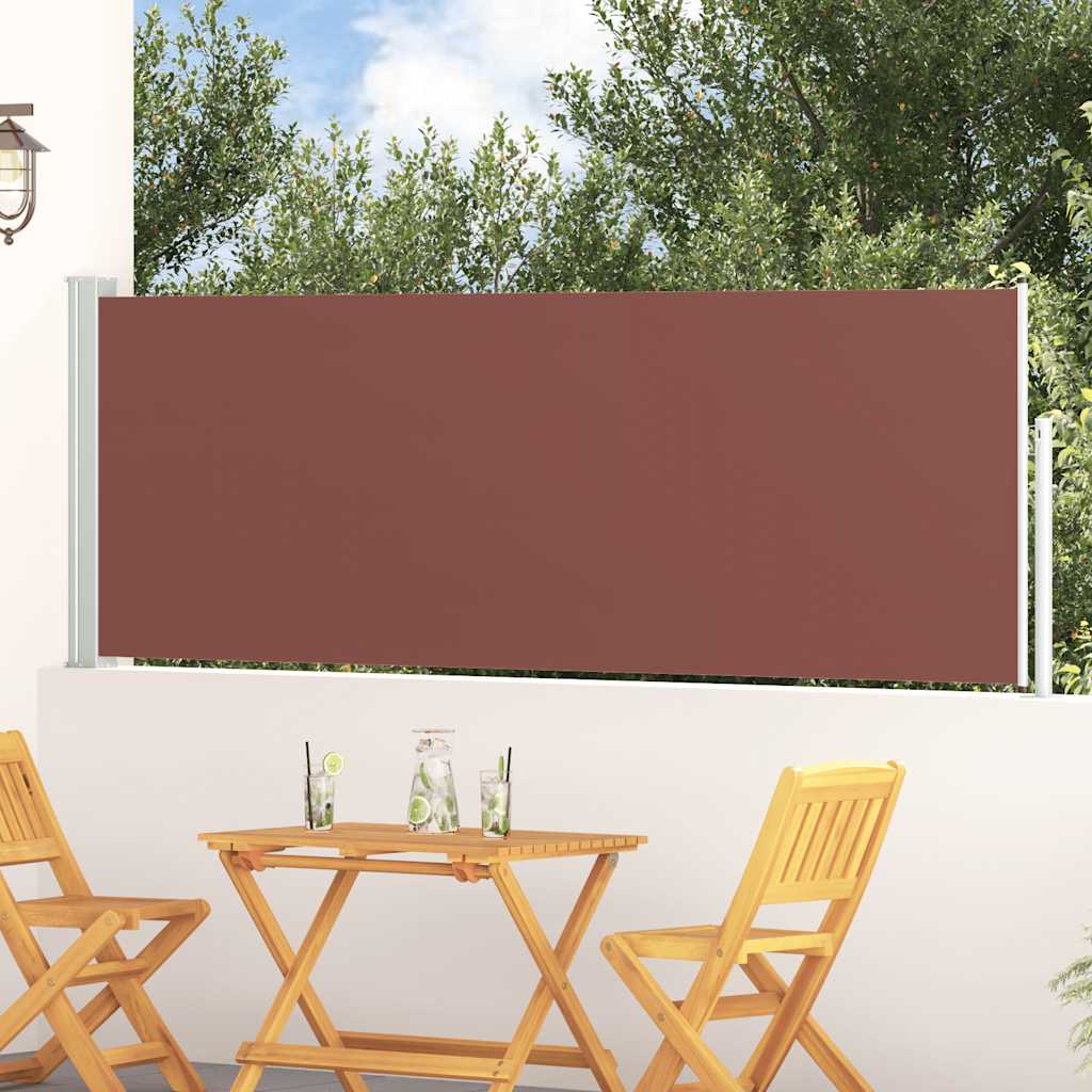 Toldo lateral retrátil para pátio 100x300 cm castanho