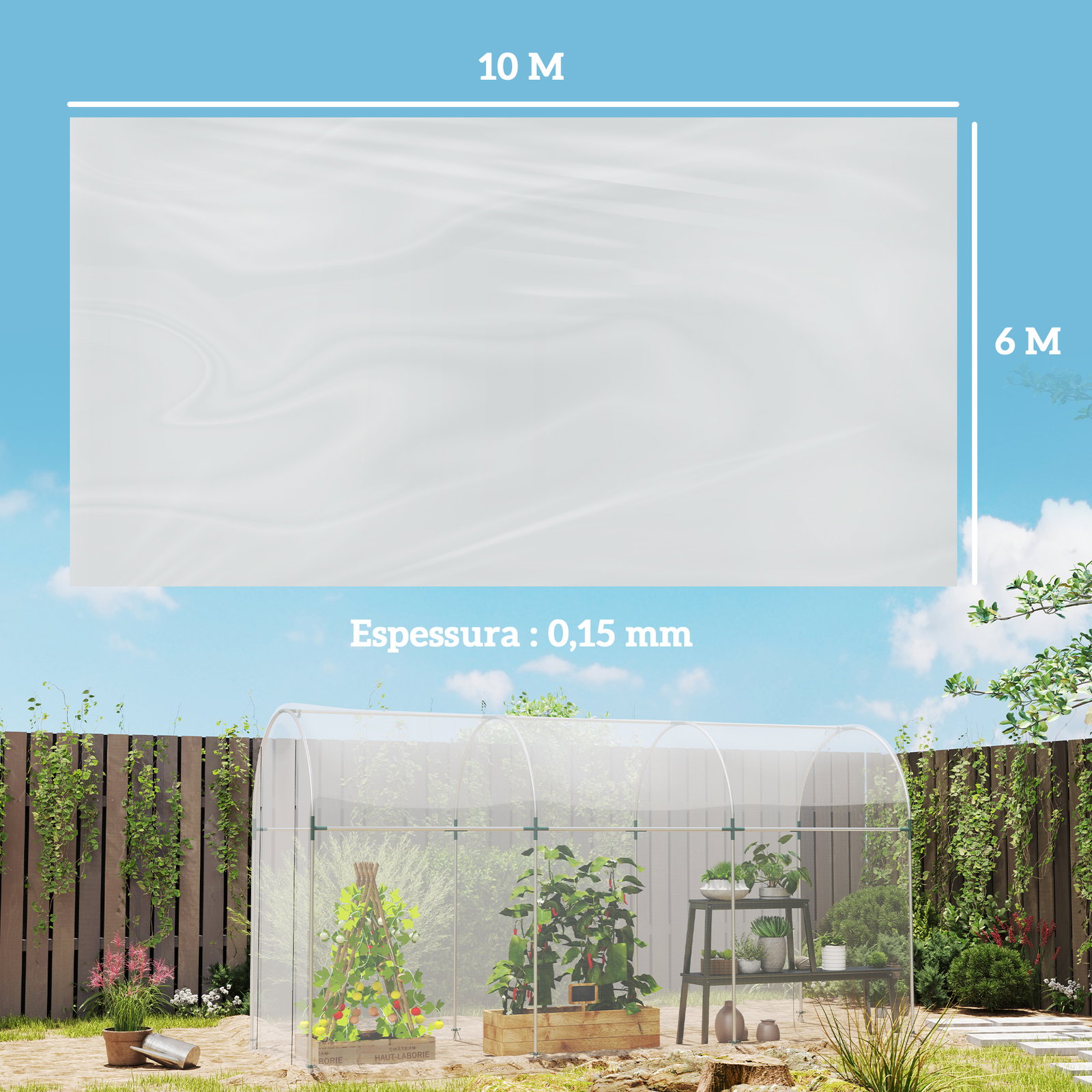 Cobertura de substituição para estufa 6x10 m de polipropileno para horta plantas agricultura jardim tranparente