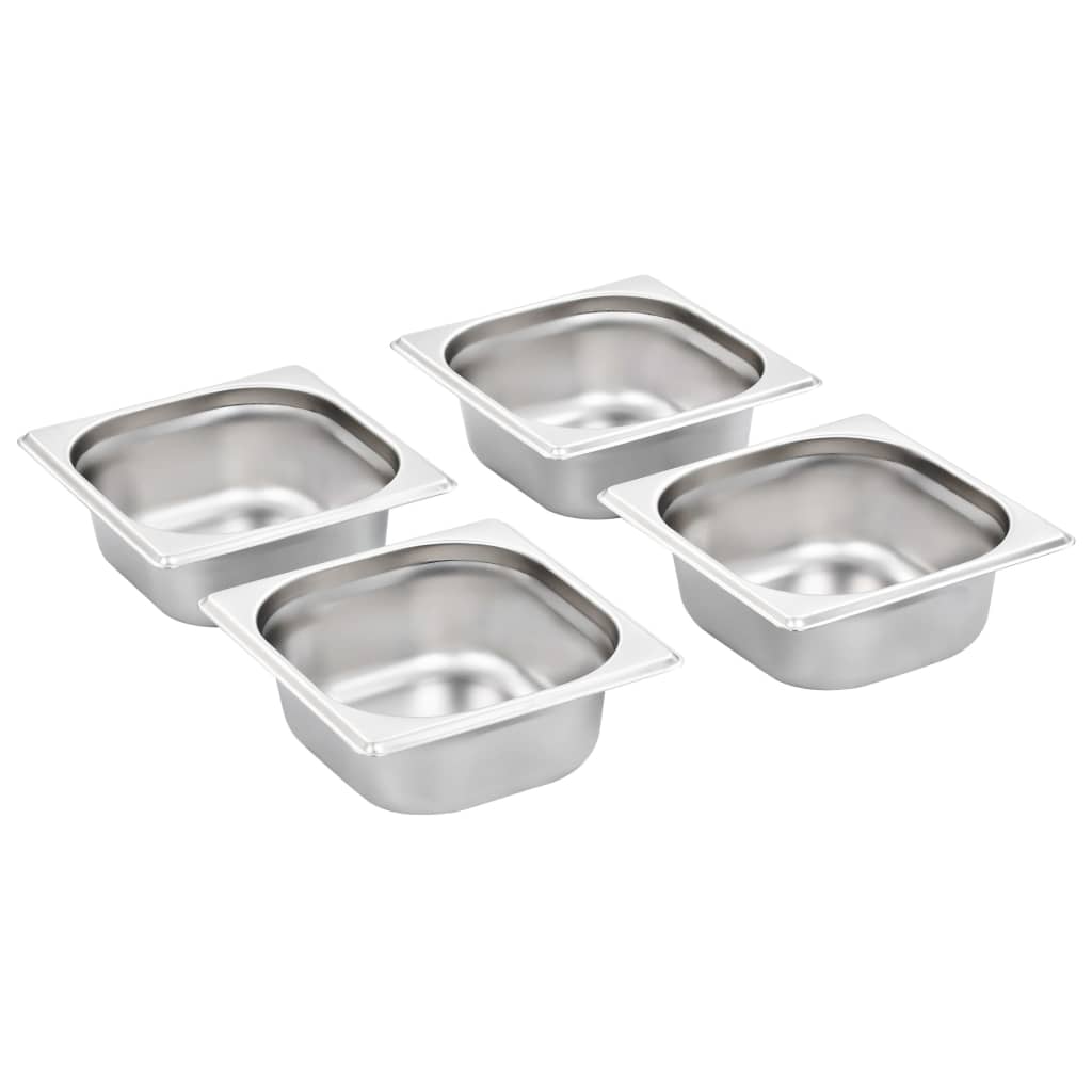 Recipientes gastronorm 12 pcs gn 1/6 65 mm aço inoxidável