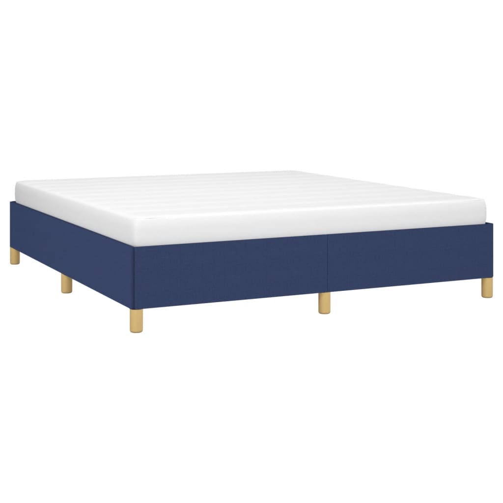 Estrutura de cama com molas 180x200 cm tecido azul