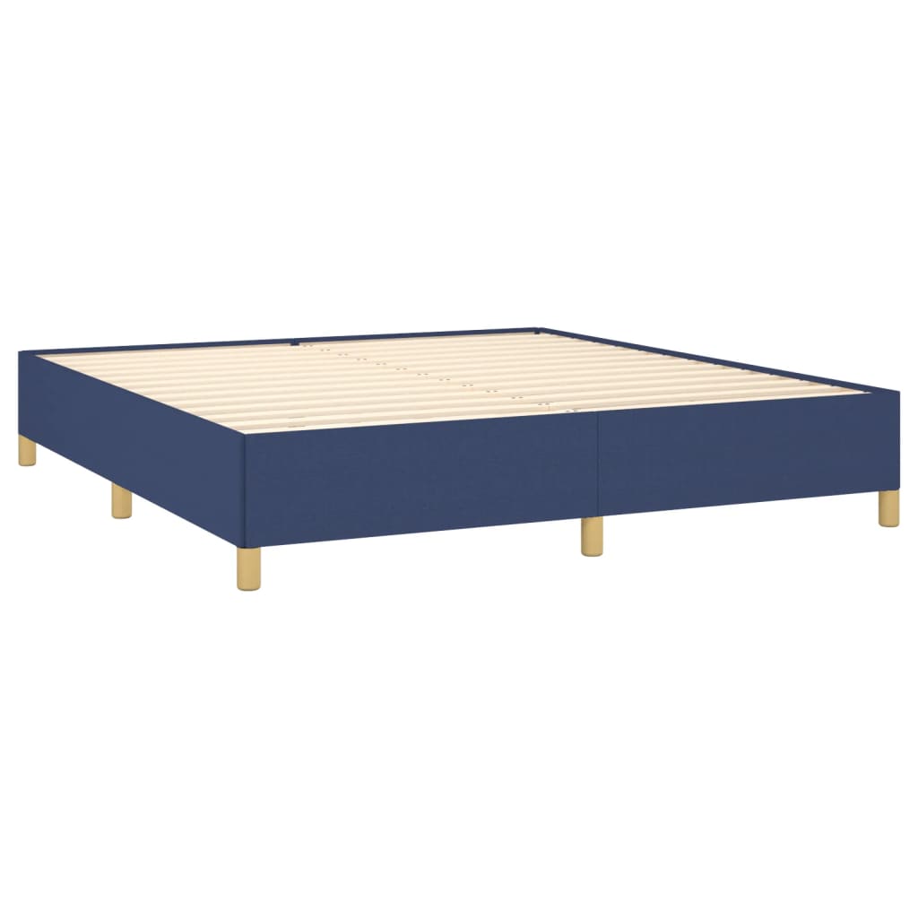 Estrutura de cama com molas 180x200 cm tecido azul