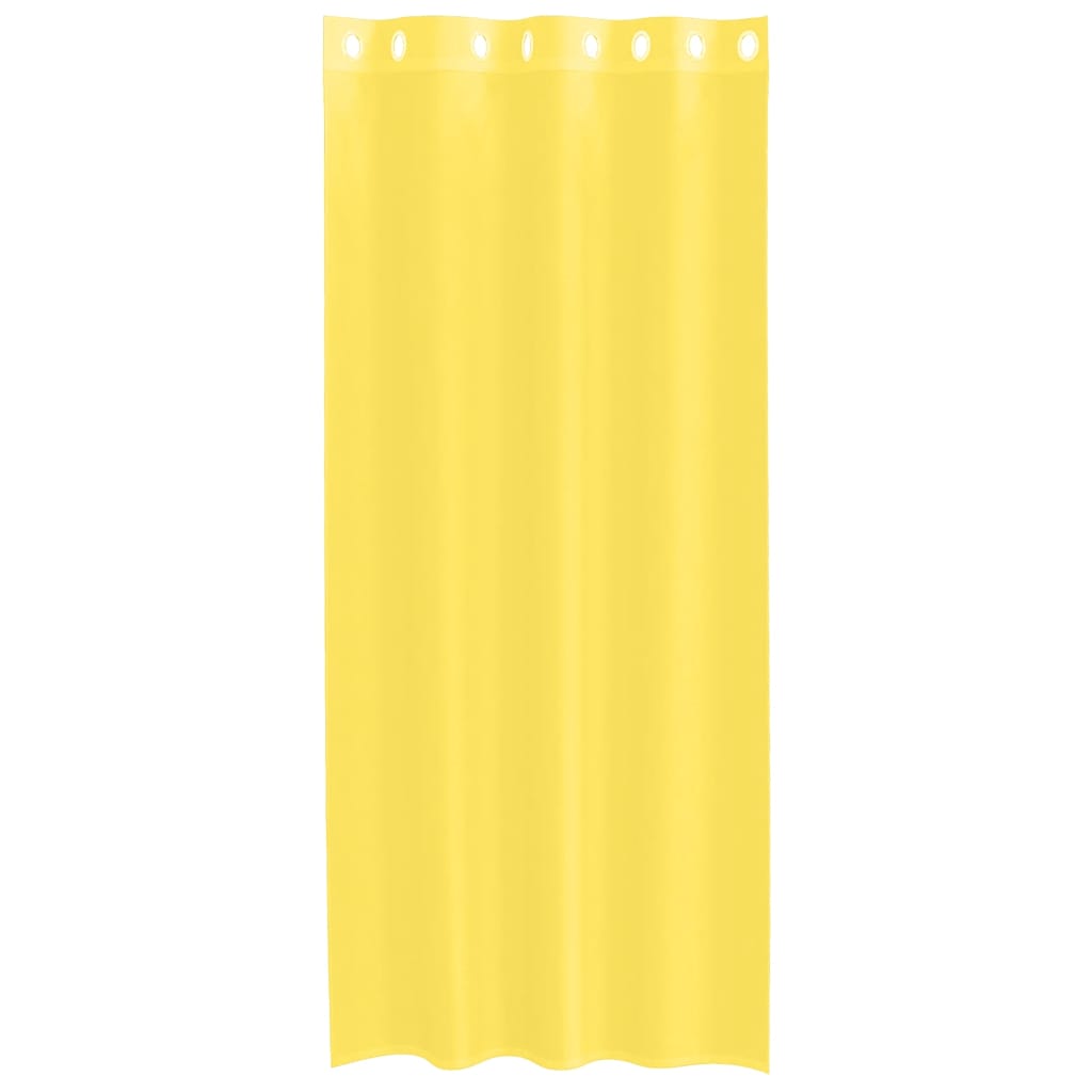 Cortinas de voile com ilhós 2 pcs amarelo