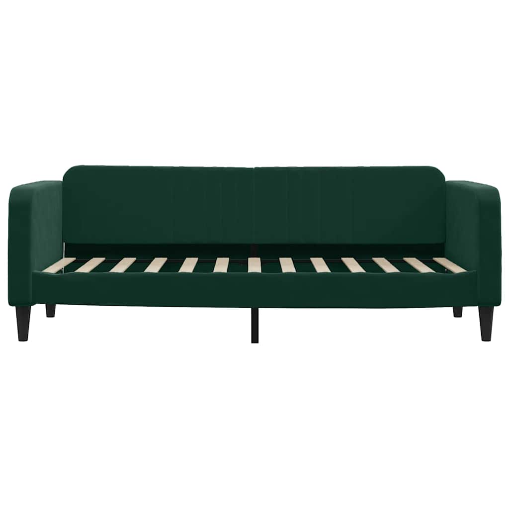 Sofá-cama com colchão 80x200 cm veludo verde-escuro