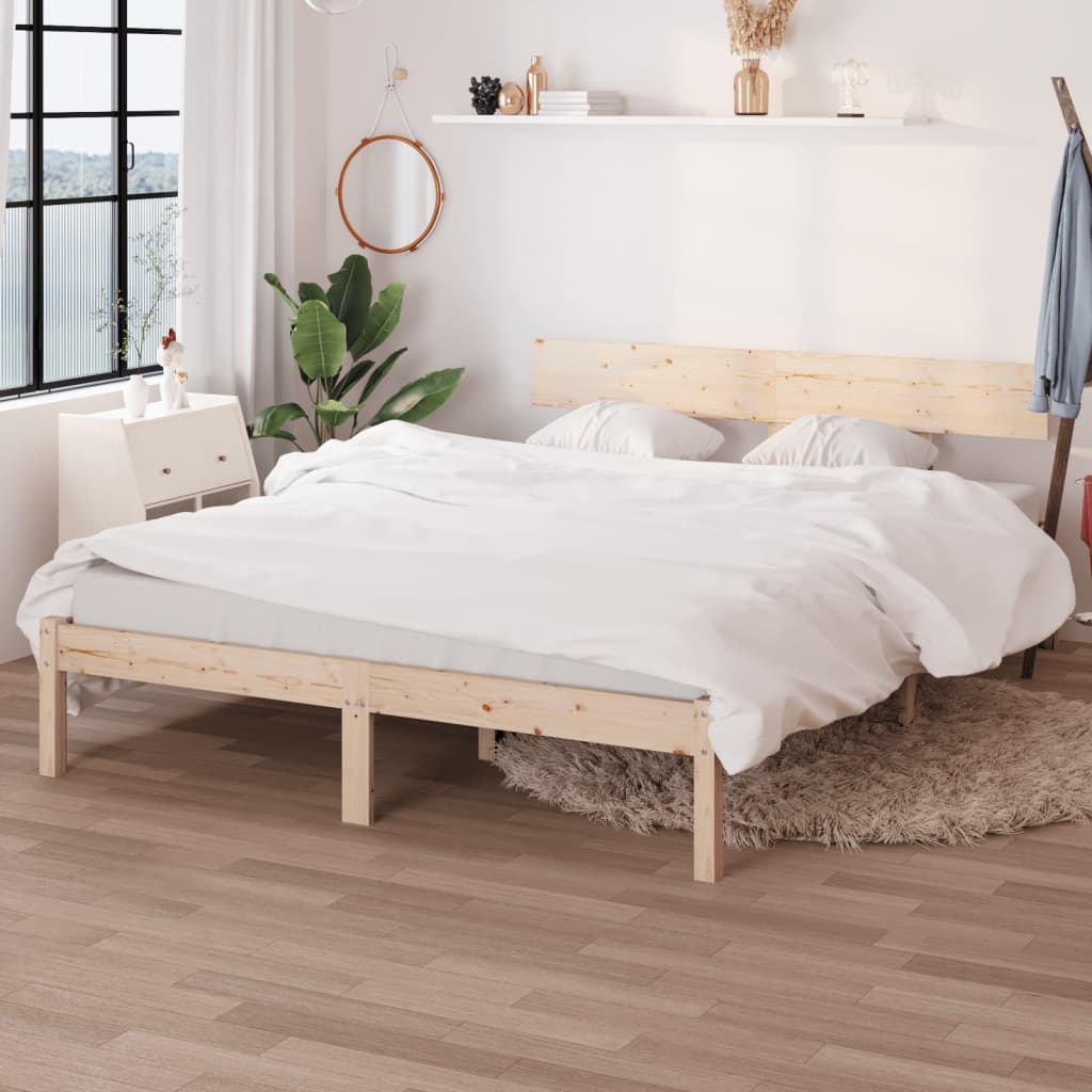 Estrutura de cama sem colchão 160x200 cm madeira maciça